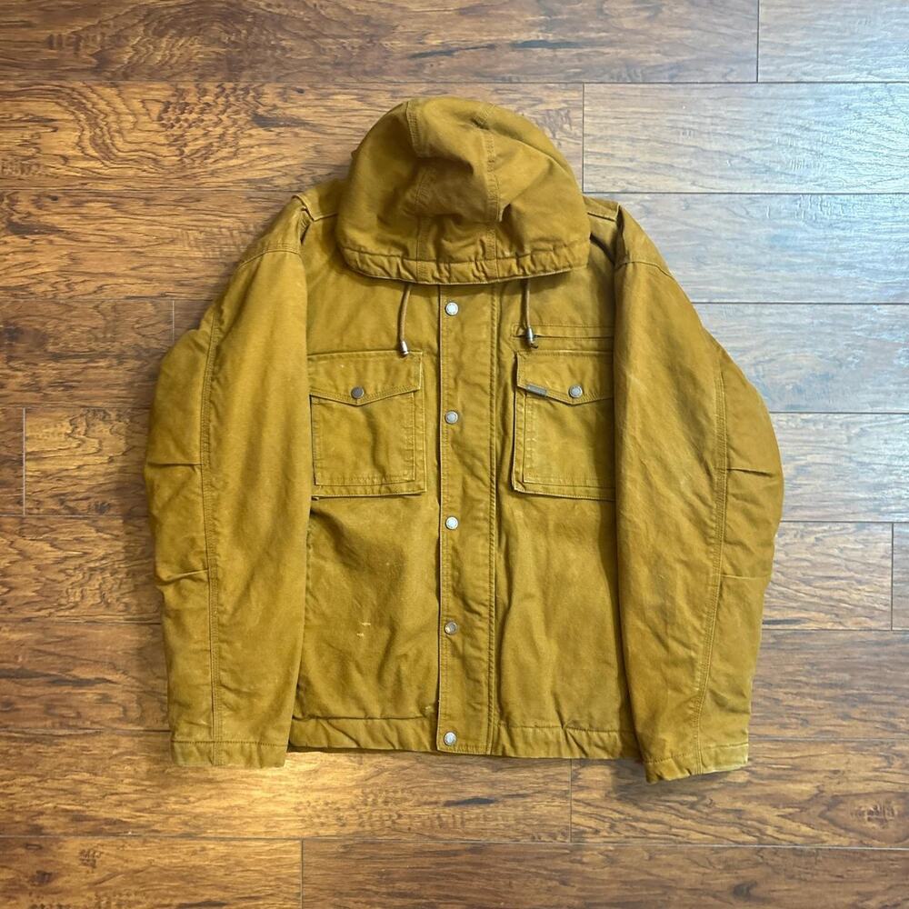 Smith's Workwear Sherpa Lined Cotton Duck Canvas Hoodie Jacket Size M